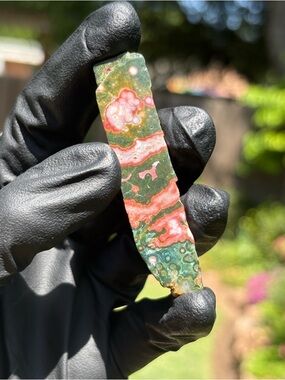 Small Ocean Jasper Crystal Slab - Orbicular Jasper - Polished Sea Jasper